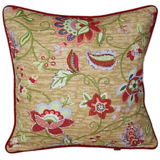 Traditional Floral Pattern Polyester Decorative Pillow Cover
