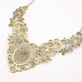 Fashionable Alloy Hollow out Flower Pattern Necklace
