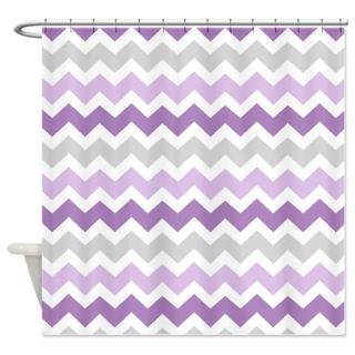  Purple Grey Chevron Stripes Shower Curtain  Use code FREECART at Checkout