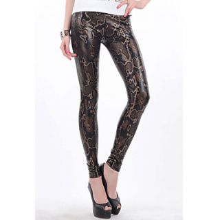 Fashion High Waist Snake Texture Metallic Legging(Hip90 104cm Length105cm)