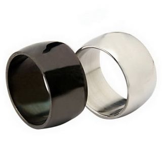 Unisex Wide Surface Titanium Steel Ring
