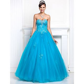 Ball Gown Sweetheart Floor length Tulle And Lace Evening/Prom Dress