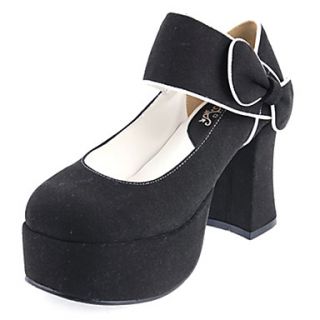 Handmade Black Suede Upper 9.5cm High Heel Claissic Lolita Shoes