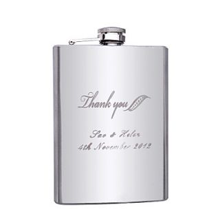 Personalized Stainless Steel 8 oz Flask   Thank You