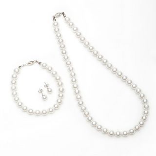 Elegant Pearl Jewelry Set(Including Necklace,Bracelet,Earrings)