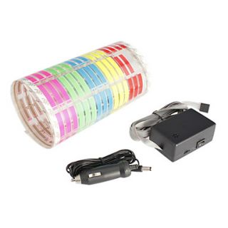 Colorful Flash Car Sticker Music Rhythm LED Light Lamp Sound Activated Equalizer