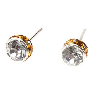 6 mm Drill Ring Double Color Stainless Steel Stud Earrings