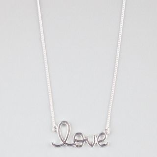 Cursive Love Necklace Silver One Size For Women 215799140