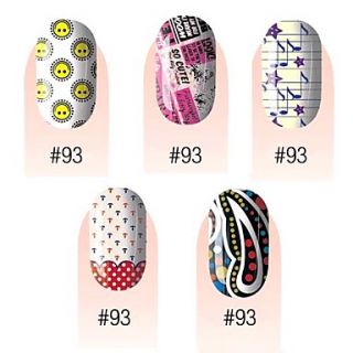 28PCS 3D Ultrathin Full Cover Nail Stickers S1 Series No.2(Assorted Colors)