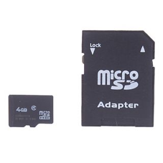 4GB Micro SD/TF SDHC Memory Card and Micro SD SDHC to SD Adapter
