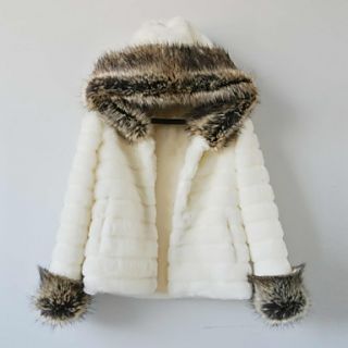 Nice Long Sleeve Hood Faux Fur Casual/Party Jacket(More Colors)
