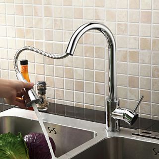 Sprinkle by Lightinthebox   Solid Brass Pull Down Kitchen Faucet   Chrome Finish