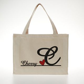 Personalized Canvas Bag   Red Heart