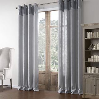 (One Pair) Neoclassical Polyester Cotton Blend Energy Saving Curtain