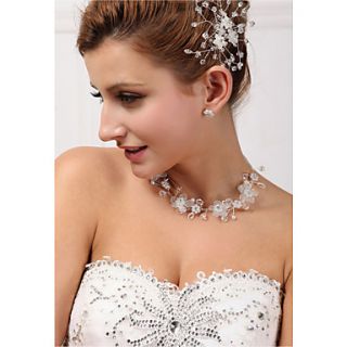 Alloy with Unique Crystal Wedding Jewelry Set Including Tiara,Necklace,Earrings