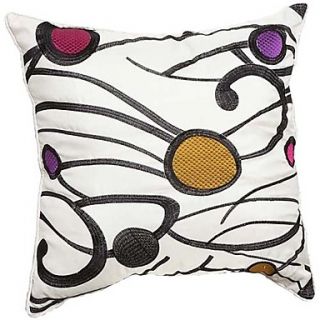 Modern Style Striped Embroidery Polyester Decorative Pillow Cover