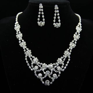 Fashion Alloy With Rhinestones Jewelry Set Including Necklace, Earrings