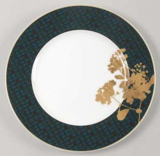 Noritake Verdena Gold Luncheon Salad Plate, Fine China Dinnerware   4843,Blue Gr