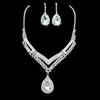 Gorgeous Alloy With Rhinestone/Crystal Womens Jewelry Set Including Necklace,Earrings