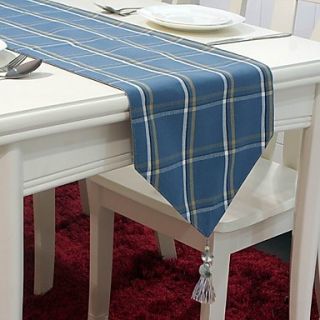Check Design Linen Table Runner