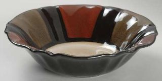 Mikasa Valencia Coupe Soup Bowl, Fine China Dinnerware   Black,Rust&Taupe Panel