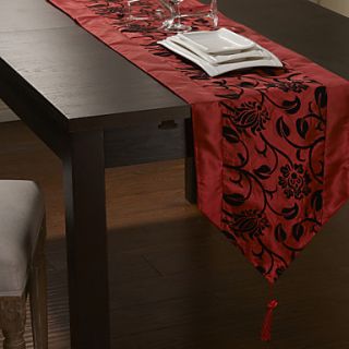 Floral Pattern Red Table Runner