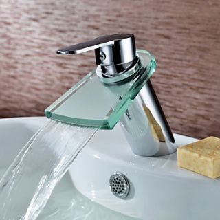 Contemporary Brass Bathroom Sink Faucet (Waterfall)