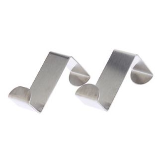 L Shaped Stainless Steel Door Hook Max Load 3kg (2pcs)