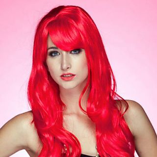 Sweet and Sexy Girl Glossy Red Wave Wig