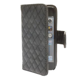 PU Leather Full Body Case with Card Slot and Magnetic Snap for iPhone 5/5S (Black)