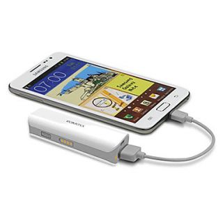ROMOSS Universal External Battery with Flashlight for All Kinds of Mobile Devices (2600mAh, White)