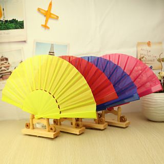 Solid Color Plastic Hand Fan   Set of 4(Mixed Colors)