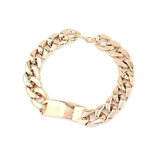 Gold Plated Pop Chunky Chain Alloy ID Necklace