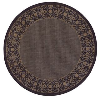 Recife Summer Chimes Cocoa/ Black Rug (86 Round) (CocoaSecondary colors BlackPattern BorderTip We recommend the use of a non skid pad to keep the rug in place on smooth surfaces.All rug sizes are approximate. Due to the difference of monitor colors, so