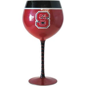 North Carolina State Wolfpack Boelter Brands Art Glass Wine Glass