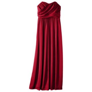 TEVOLIO Womens Plus Size Satin Strapless Maxi Dress   Stoplight Red  26W
