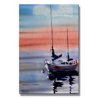 Richard Graves Sailing Metal Wall Art (MediumSubject Sea and ShoreOuter dimensions 23.5 inches high tall x 16 inches wide x 1 inches deep )