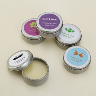 Personalized Lip Balm Tin Favors   Set of 4 (More Designs)