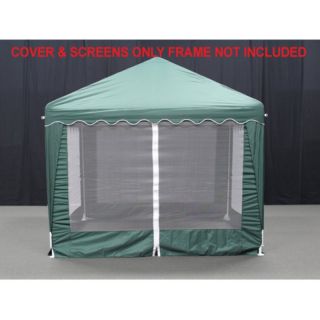 King Canopy Garden Party 10 x 10 ft. Replacement Cover with Bug Screens   Green