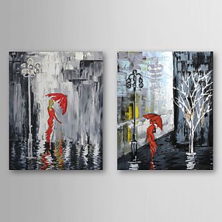Hand Painted Oil Painting Landscape with Stretched Frame Set of 2 1308 LS0590