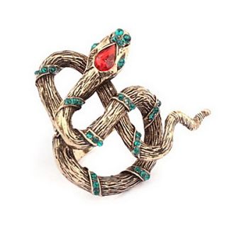 Vintage Alloy With Rhinestone Snake Shaped Womens Ring
