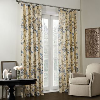 (One Pair) Country Plum Blossomy Lined Blackout Curtain
