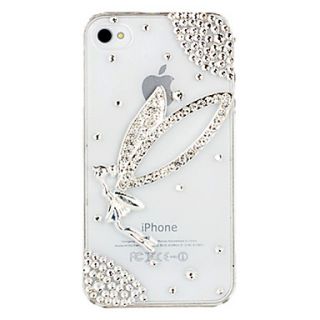 Angel Wings Zircon Transparent Case for iPhone 4/4S