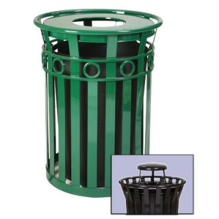 Witt Oakley Collection 36 Gallon Trash Receptacle with Rain Cap M3600 R RC Co