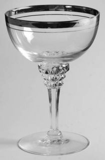 Tiffin Franciscan Lemar (Platinum Trim) Champagne/Tall Sherbet   Stem #17507