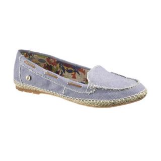 Womens Hush Puppies Coppelia Mocc   Blue Canvas Casual Shoes