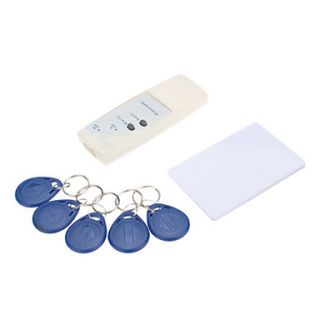 125K RFID Card Copoer/Duplicator Kits (Card Copoer, 5 writable RFID Card and 5 Keychain)
