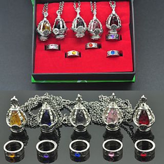 Kyoko Sakura Lantern Shape Cosplay Necklace and Ring Set (10 pieces)