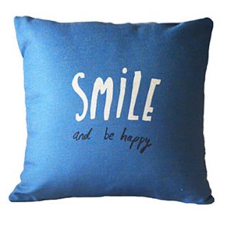18 Square Elegant Smile Cotton/Linen Decorative Pillow Cover