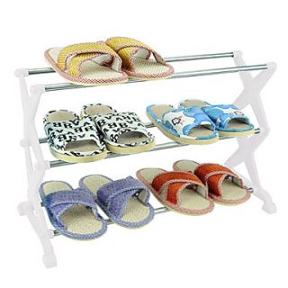 Three Layers Stainless Steel Shoes Rack(Assorted Color)